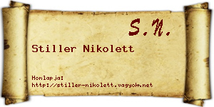 Stiller Nikolett névjegykártya